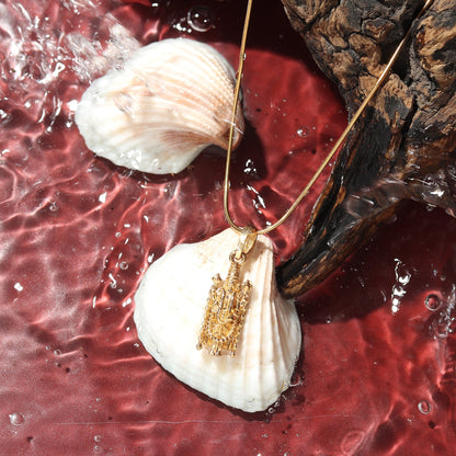 22KT Gold Plated Sterling Silver (92.5% Purity) Pure Silver God Tirupati Bala Ji Chain Pendant (Locket with Rope Chain-22 inches) for Men & Women