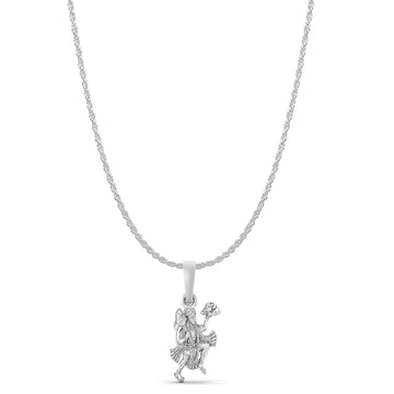 God Hanuman Chain Pendant (Pendant with Rope Chain- 22 inches) for Men & Women Pure Silver Lord bajrang bali Chain Locket for Good Health & Wealth