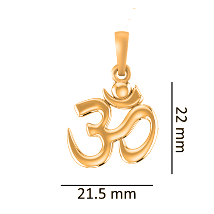 22KT Gold Plated Sterling Silver (92.5% Purity) Pure Silver Spiritual OM Chain Pendant (Locket with Rope Chain-22 inches) for Men & Women