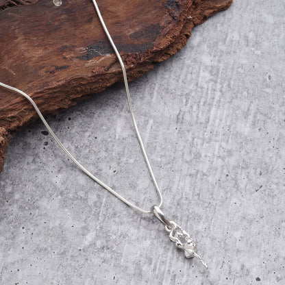 Sterling Silver (92.5% Purity) Pure Silver Stylish and Fashionable Happy Dancing girl Chain Pendant (Locket with Rope Chain-22 inches) for Men & Women