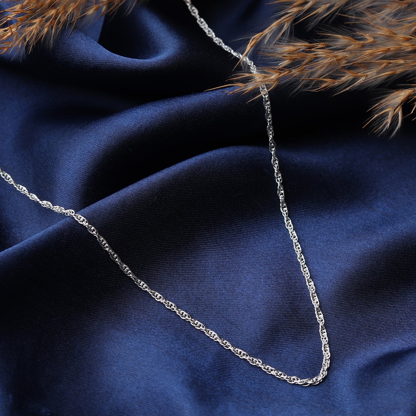 Akshat Sapphire Sterling Silver (92.5% purity) ambitious and Stylish divine Mermaid Chain Pendant  (Pendant with Rope Chain-22 inches) for Men & Women Pure Silver Fashionable and gorgeous Mermaid Chain Locket for Happiness and joy