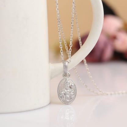God Hanuman Chain Pendant (Pendant with Rope Chain- 22 inches) for Men & Women Pure Silver Lord bajrang bali Chain Locket for Good Health & Wealth
