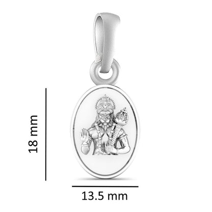God Hanuman Chain Pendant (Pendant with Rope Chain- 22 inches) for Men & Women Pure Silver Lord bajrang bali Chain Locket for Good Health & Wealth