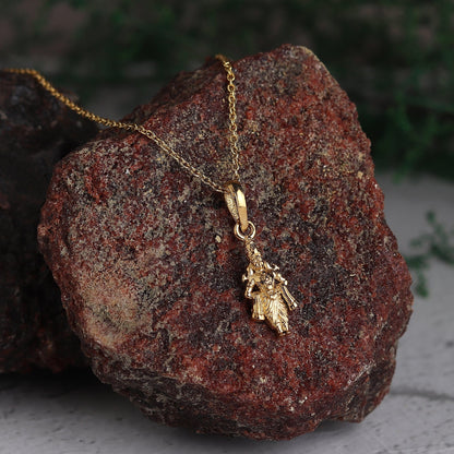 22KT Gold Plated Sterling Silver (92.5% Purity) Pure Silver God Vitthal Chain Pendant (Locket with Rope Chain-22 inches) for Men & Women