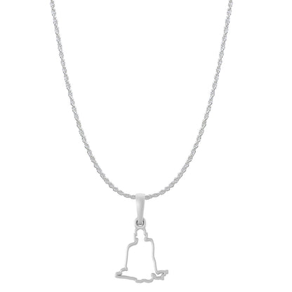 Akshat Sapphire Sterling Silver (92.5% purity) Spiritual Swami Samarth Chain Pendant (Pendant with Rope Chain-22 inches) for Men and women Pure Silver religious Swami of Akkalkot Swami Smarth Chain Locket for Good Luck, Health & Wealth