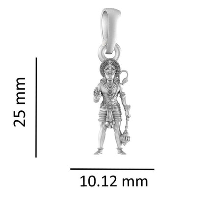 God Hanuman Chain Pendant (Pendant with Rope Chain- 22 inches) for Men & Women Pure Silver Lord bajrang bali Chain Locket for Good Health & Wealth