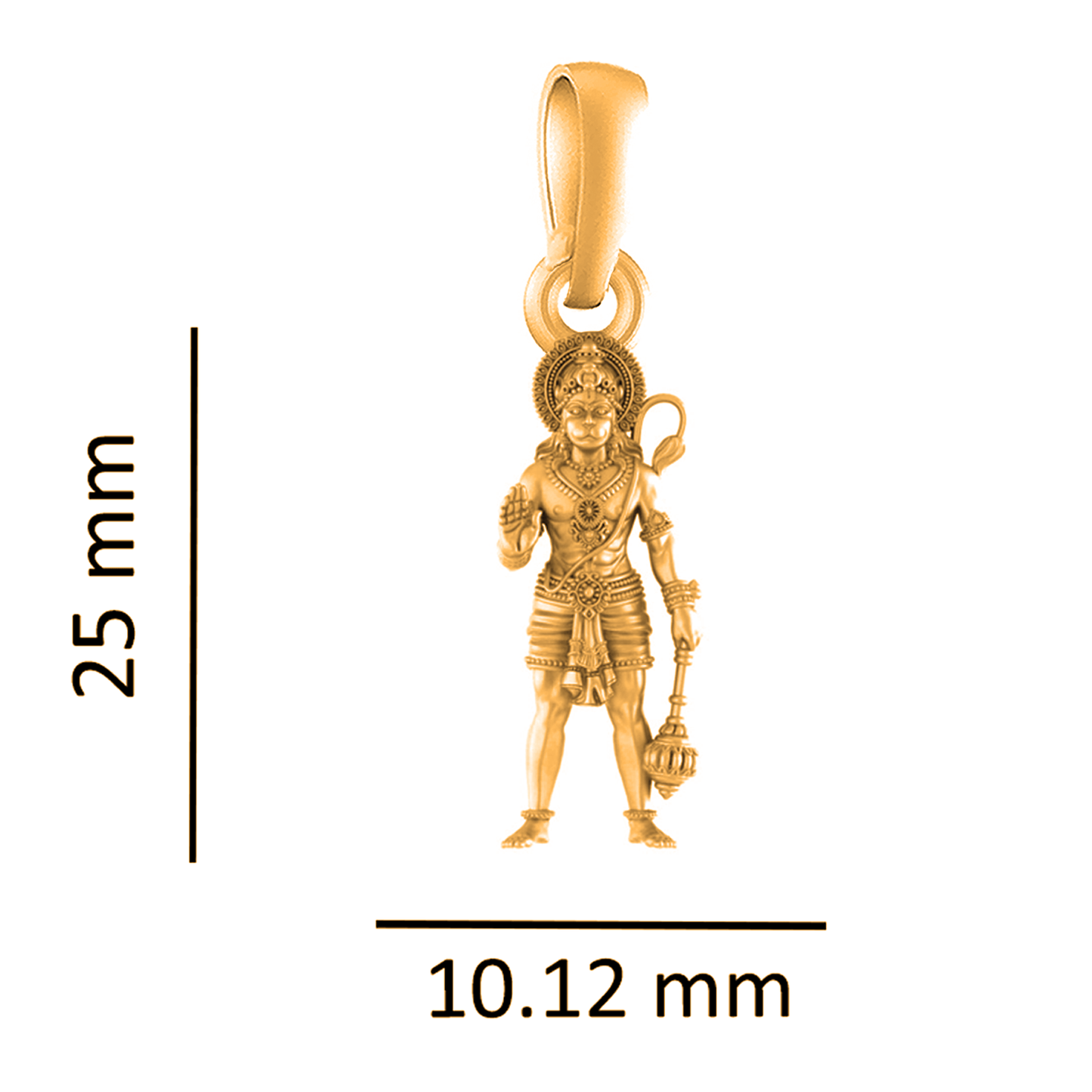 22KT Gold Plated Sterling Silver (92.5% Purity) Pure Silver God Hanuman Chain Pendant (Locket with Rope Chain- 22 inches) for Men & Women