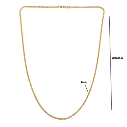 22KT Gold Plated Silver (92.5% Purity) Pure Silver Spiritual God Gautam Buddha Chain Pendant (Locket with Rope Chain-22 inches) for Men & Women