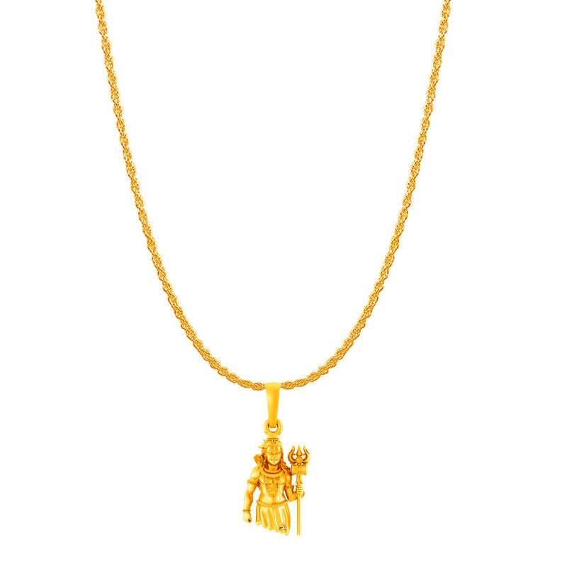 Akshat Sapphire God Shiva Pure Silver 92.5% purity Chain pendant by Shiva Pendant (Pendant with Rope Chain-22 inches)