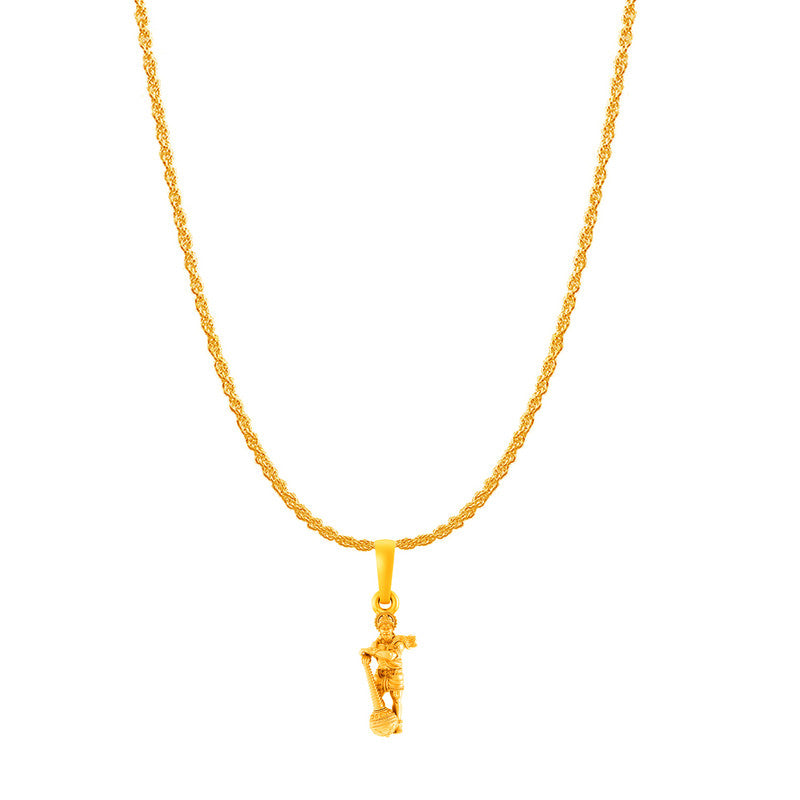 Akshat Sapphire God Hanuman Chain Pendant (Pendant with Rope Chain- 22 inches) for Men & Women Pure Silver Lord bajrang bali Chain Locket for Good Health & Wealth