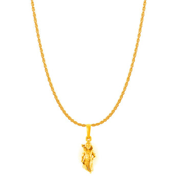 Akshat Sapphire 24KT Gold Plated Sterling Silver (92.5% purity) God Ram Ji chain Pendant (Pendant with Rope Chain-22 inches) for Men & Women Pure Silver Bhagwan Shri Ram Locket for Good Health & Wealth