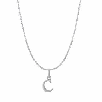 Akshat Sapphire Sterling Silver (92.5% purity) precious Name alphabet chain pendant (Pendnat with rope chain- 22 Inches) pure silver designer alphabet chain locket