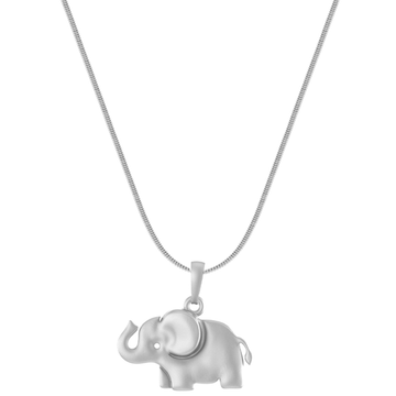 Akshat Sapphire Sterling Silver (92.5% purity) Strength Symbolic Elephant Chain Pendant  (Pendant with Snake Chain-22 inches) for Men & Women Pure Silver Elephant Chain Locket to represent strength and power