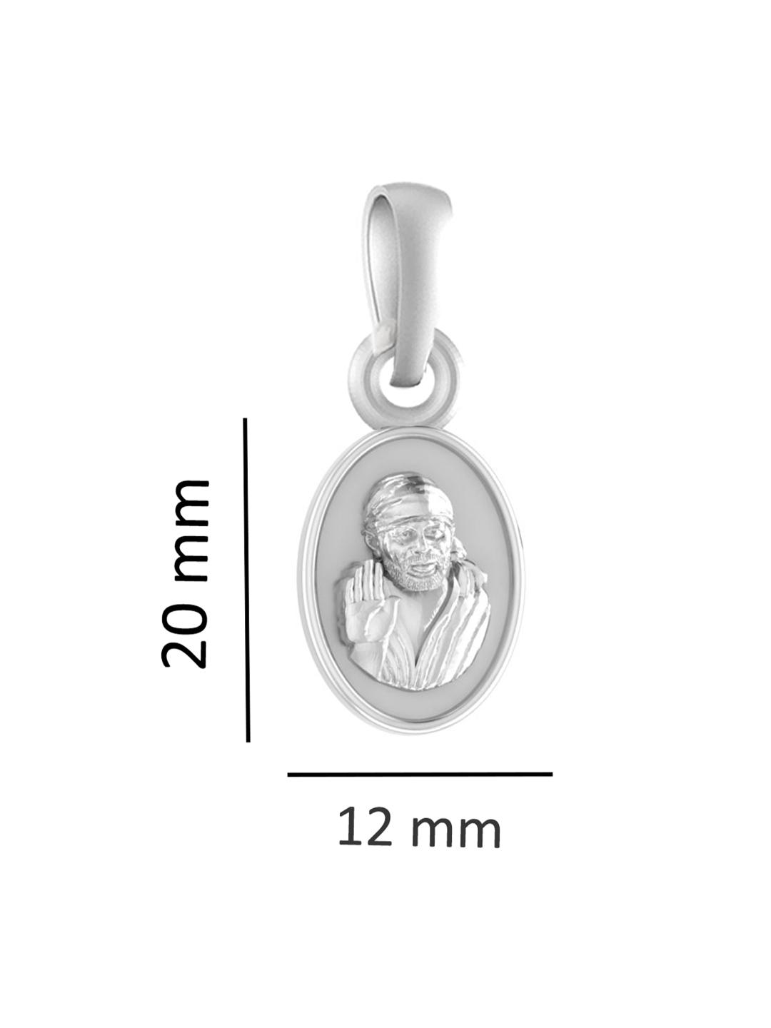 AKSHAT SAPPHIRE Sterling Silver (Silver with 92.5% purity) God Shree Sai Baba chain Pendant (Pendant with Snake Chain-22 inches) for Men & Women Pure Sterling Silver Lord Sai Baba chain Locket For Good Wealth & Health
