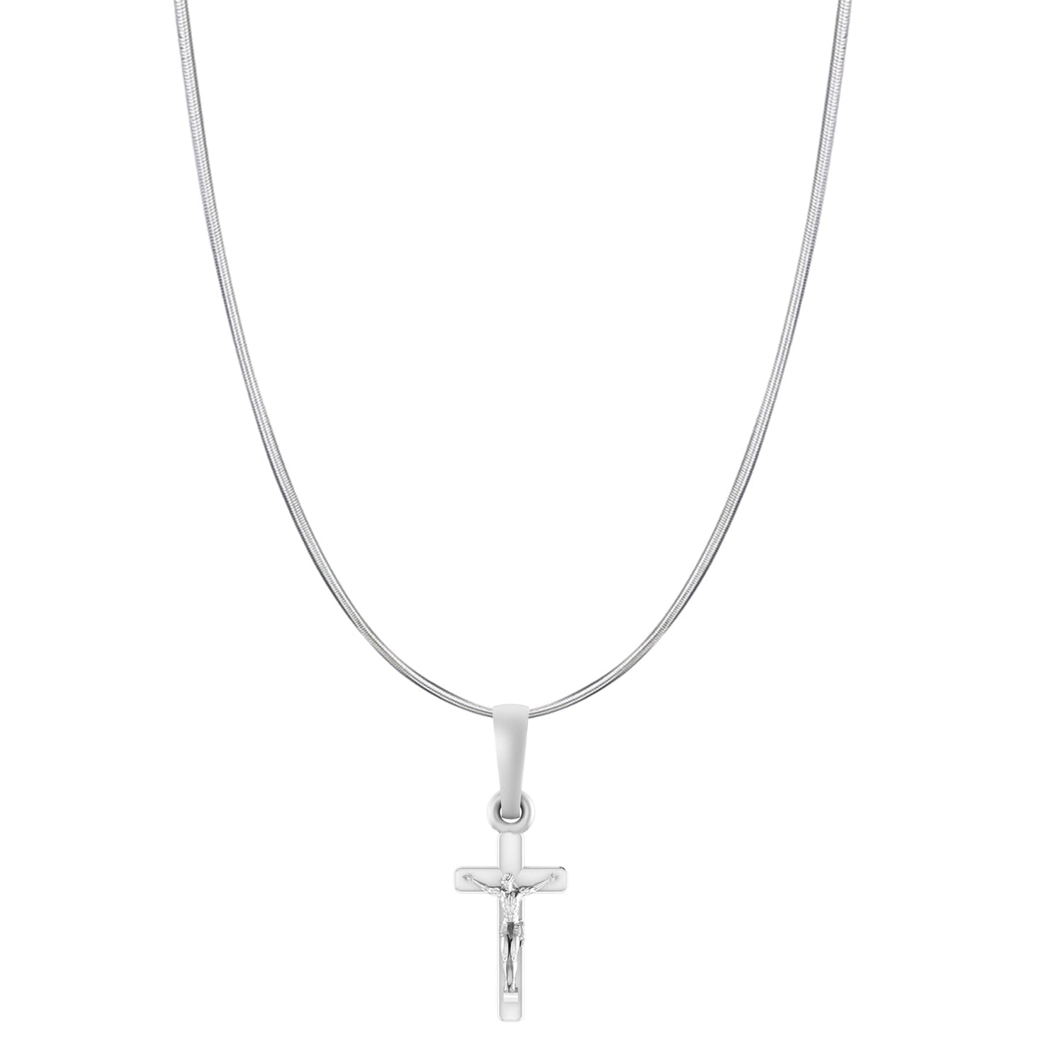 God Jesus Chain Pendant (Pendant with Snake Chain-22 inches) for Men & Women Pure Silver Lord Isa masih Chain Locket for Good Health & Wealth