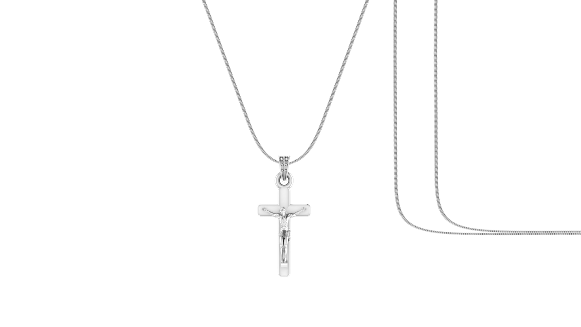 God Jesus Chain Pendant (Pendant with Snake Chain-22 inches) for Men & Women Pure Silver Lord Isa masih Chain Locket for Good Health & Wealth