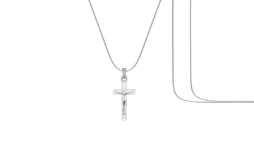 God Jesus Chain Pendant (Pendant with Snake Chain-22 inches) for Men & Women Pure Silver Lord Isa masih Chain Locket for Good Health & Wealth