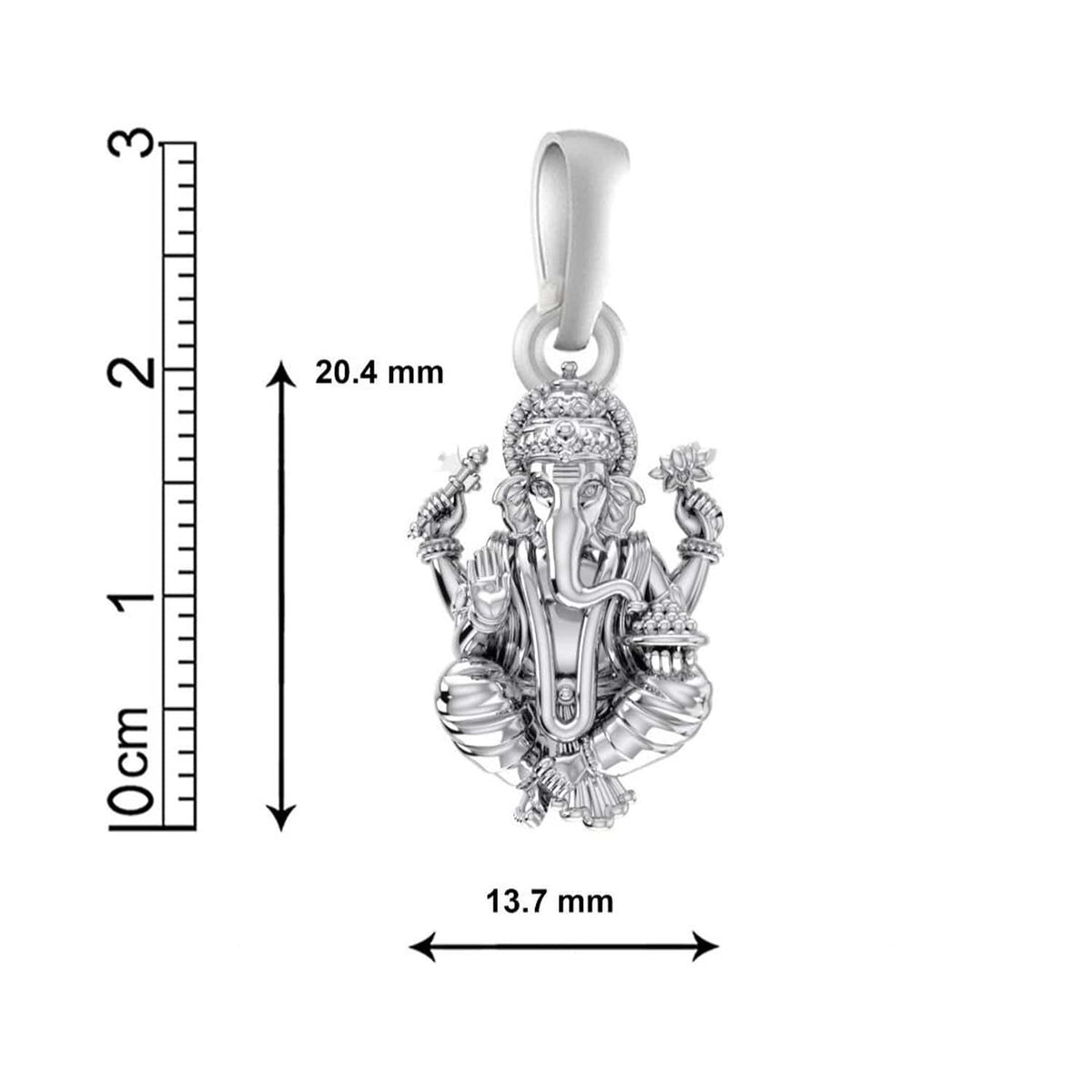Sterling Silver 92.5 God Ganesh Chain Pendant with Snake Chain 22 Inches for Men by Akshat Sapphire MPSS7096