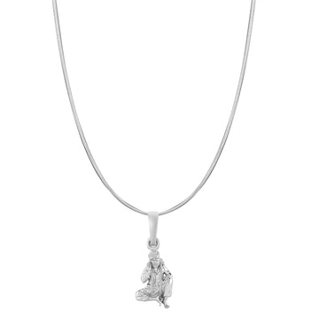 AKSHAT SAPPHIRE Sterling Silver (Silver with 92.5% purity) God Shree Sai Baba chain Pendant (Pendant with Snake Chain-22 inches) for Men & Women Pure Sterling Silver Lord Sai Baba chain Locket For Good Wealth & Health