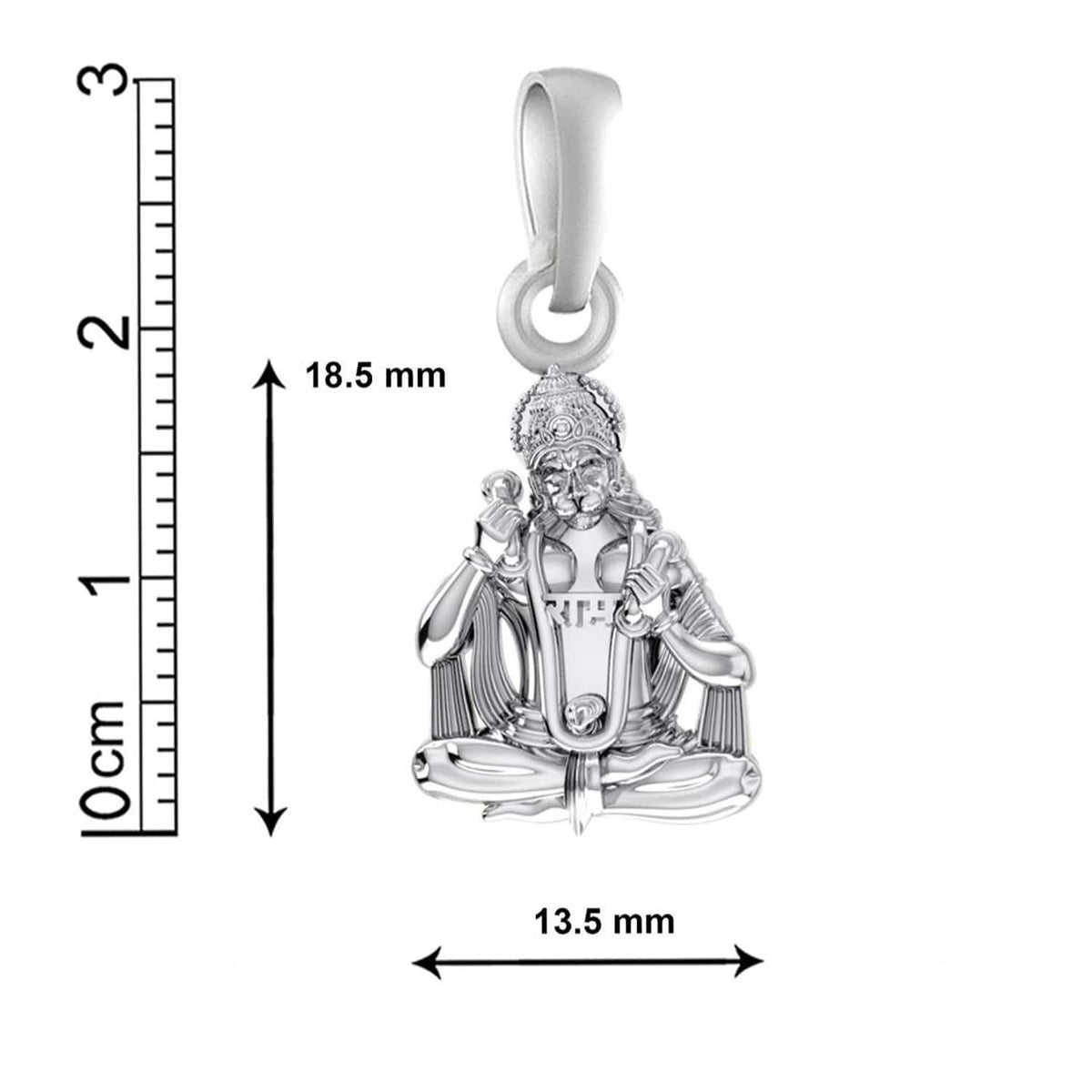 Sterling Silver 92.5 God Hanuman Chain Pendant with Snake Chain 22 Inches for Men by Akshat Sapphire MPSS7125