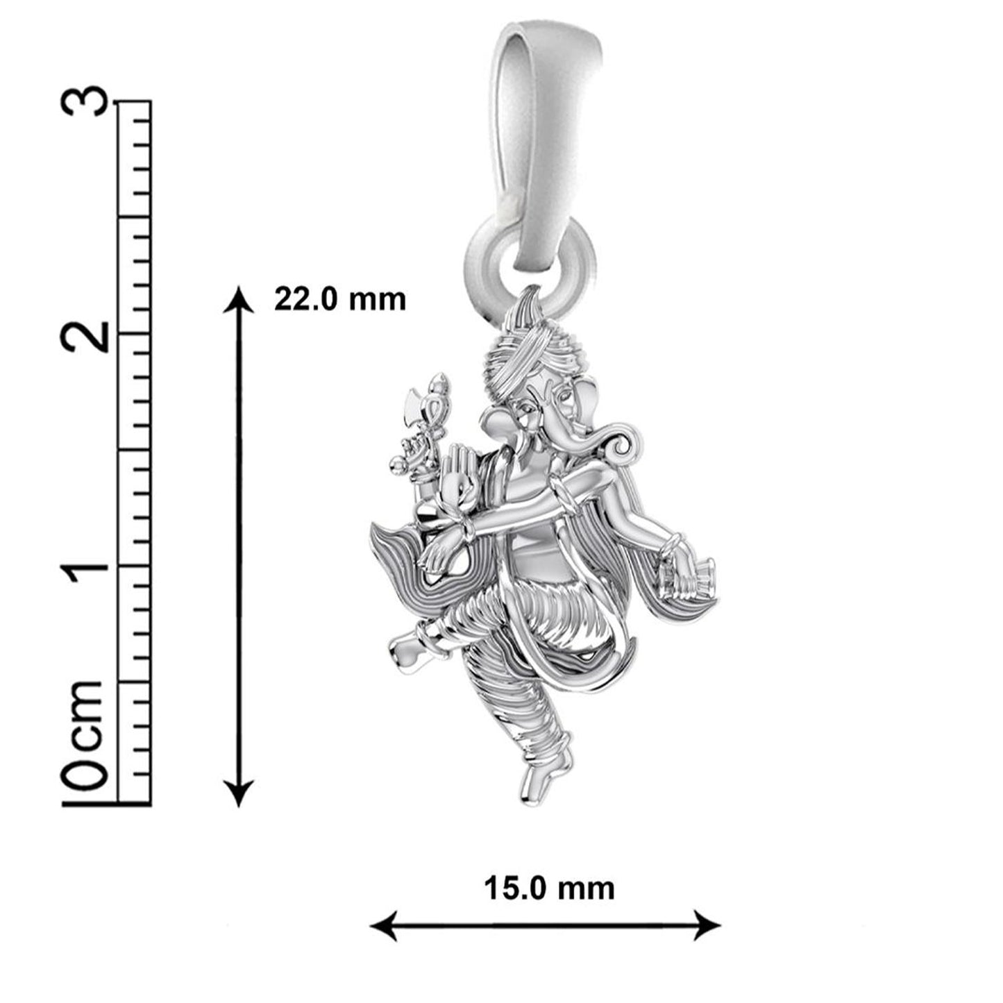 Akshat Sapphire Sterling Silver (92.5% purity) God Ganesha Chain Pendant (Pendant with Snake Chain-22 inches) for Men & Women Pure Silver Lord Ganapathy Chain Locket for Good Health & Wealth