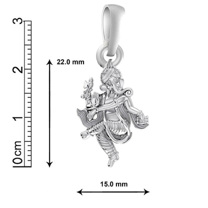 Akshat Sapphire Sterling Silver (92.5% purity) God Ganesha Chain Pendant (Pendant with Snake Chain-22 inches) for Men & Women Pure Silver Lord Ganapathy Chain Locket for Good Health & Wealth