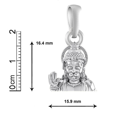 God Hanuman Chain Pendant (Pendant with Snake Chain- 22 inches) for Men & Women Pure Silver Lord bajrang bali Chain Locket for Good Health & Wealth
