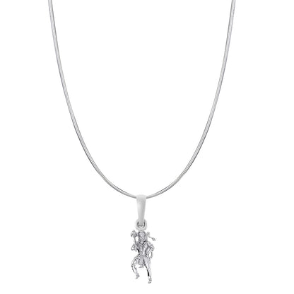 God Hanuman Chain Pendant (Pendant with Snake Chain- 22 inches) for Men & Women Pure Silver Lord bajrang bali Chain Locket for Good Health & Wealth