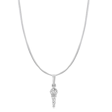 Akshat Sapphire Sterling Silver (92.5% purity) God Hanuman Gada Chain Pendant (Pendant with Snake Chain- 22 inches) for Men & Women Pure Silver Lord Bajrang Bali Gada Chain Locket