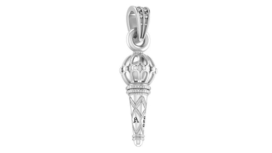Akshat Sapphire Sterling Silver (92.5% purity) God Hanuman Gada Chain Pendant (Pendant with Snake Chain- 22 inches) for Men & Women Pure Silver Lord Bajrang Bali Gada Chain Locket