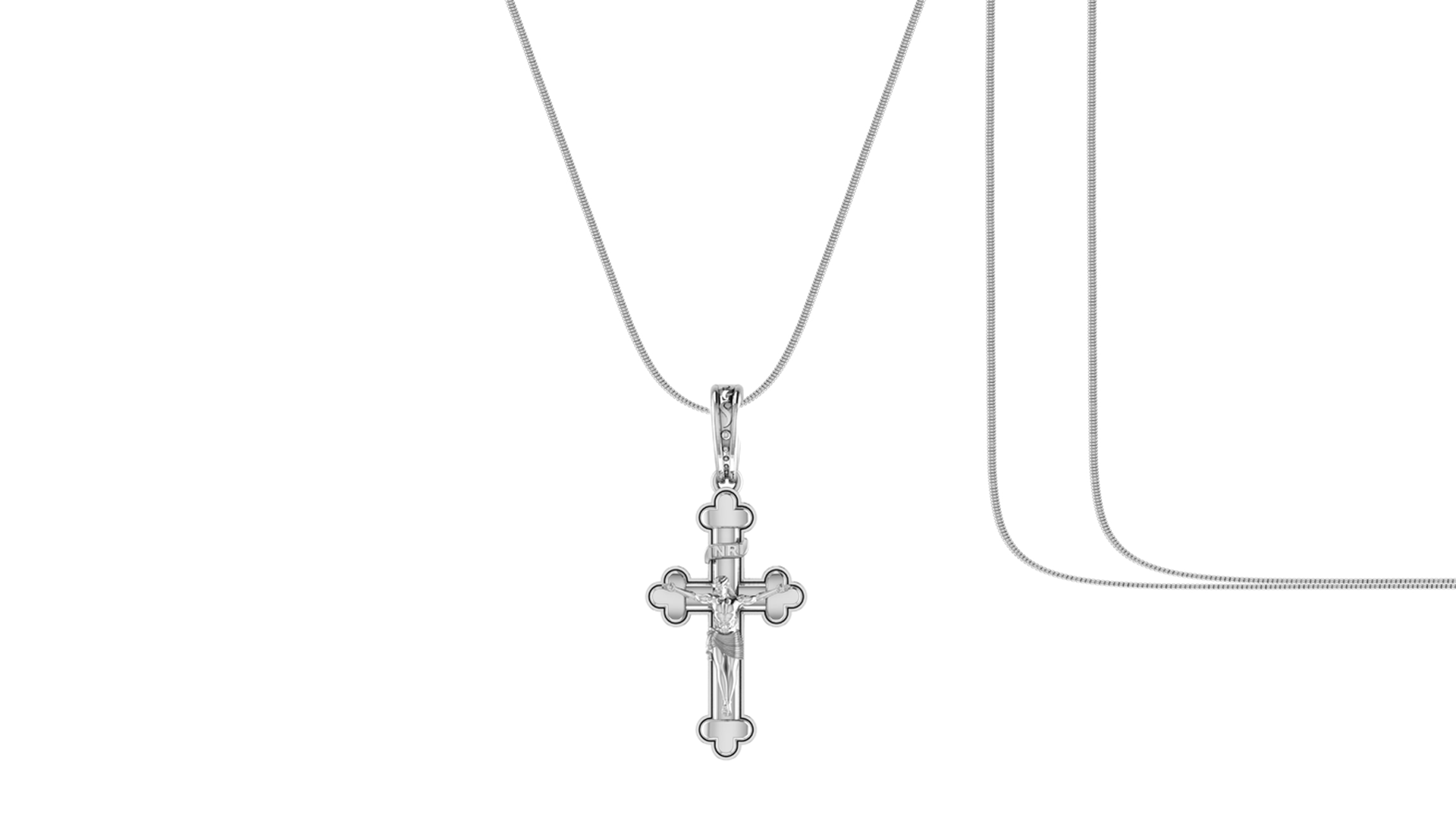 God Jesus Chain Pendant (Pendant with Snake Chain-22 inches) for Men & Women Pure Silver Lord Isa masih Chain Locket for Good Health & Wealth