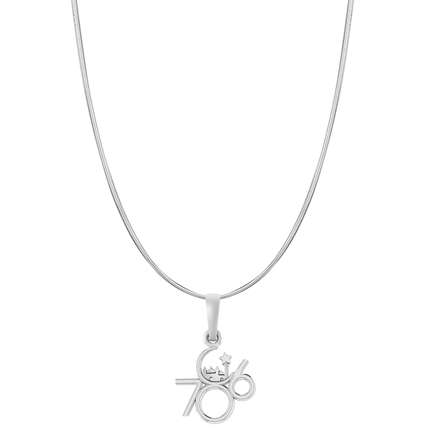 Religious and lucky 786 Chain Pendant (Pendant with Snake Chain-22 inches) for Men and women Pure Silver Muslim spiritual 786 Chain Locket for Good Luck, Health & Wealth