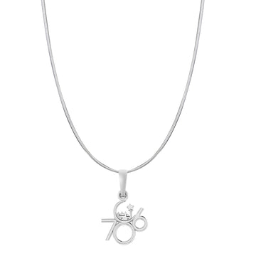 Religious and lucky 786 Chain Pendant (Pendant with Snake Chain-22 inches) for Men and women Pure Silver Muslim spiritual 786 Chain Locket for Good Luck, Health & Wealth