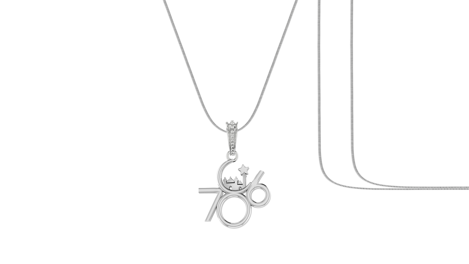 Religious and lucky 786 Chain Pendant (Pendant with Snake Chain-22 inches) for Men and women Pure Silver Muslim spiritual 786 Chain Locket for Good Luck, Health & Wealth