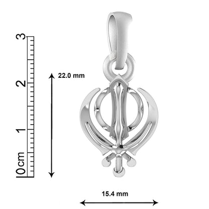 Akshat Sapphire Sterling Silver (92.5% purity) Sikh Khanda Symbol chain Pendant (Pendant with Snake Chain-22 inches) for Men and Women Pure Silver spiritual Punjabi Sikh Sardar khanda symbol chain Locket for Good Luck, Health & Wealth