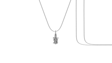 Akshat Sapphire Sterling Silver (92.5% purity) God Vishnu Laxmi Chain Pendant (Pendant with Snake Chain-22 inches) for Men & Women Pure Silver Lord Vishnu Lakshmi Chain Locket for Good Health & Wealth