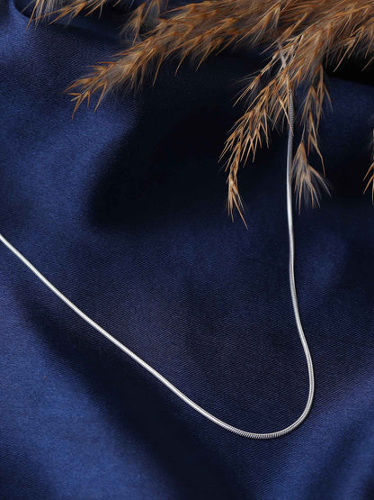 Sterling Silver (92.5% Purity) Pure Silver Ship Anchor Chain Pendant (Locket with Snake Chain-22 inches) for Men and Women