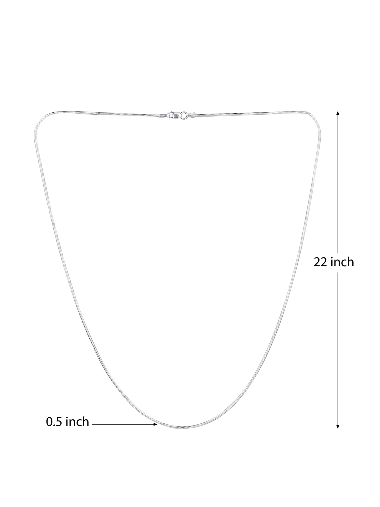 Sterling Silver (92.5% Purity) Pure Silver Ship Anchor Chain Pendant (Locket with Snake Chain-22 inches) for Men and Women