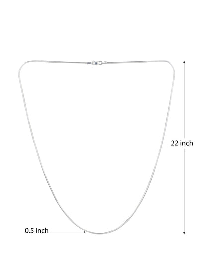 Sterling Silver (92.5% Purity) Pure Silver Ship Anchor Chain Pendant (Locket with Snake Chain-22 inches) for Men and Women