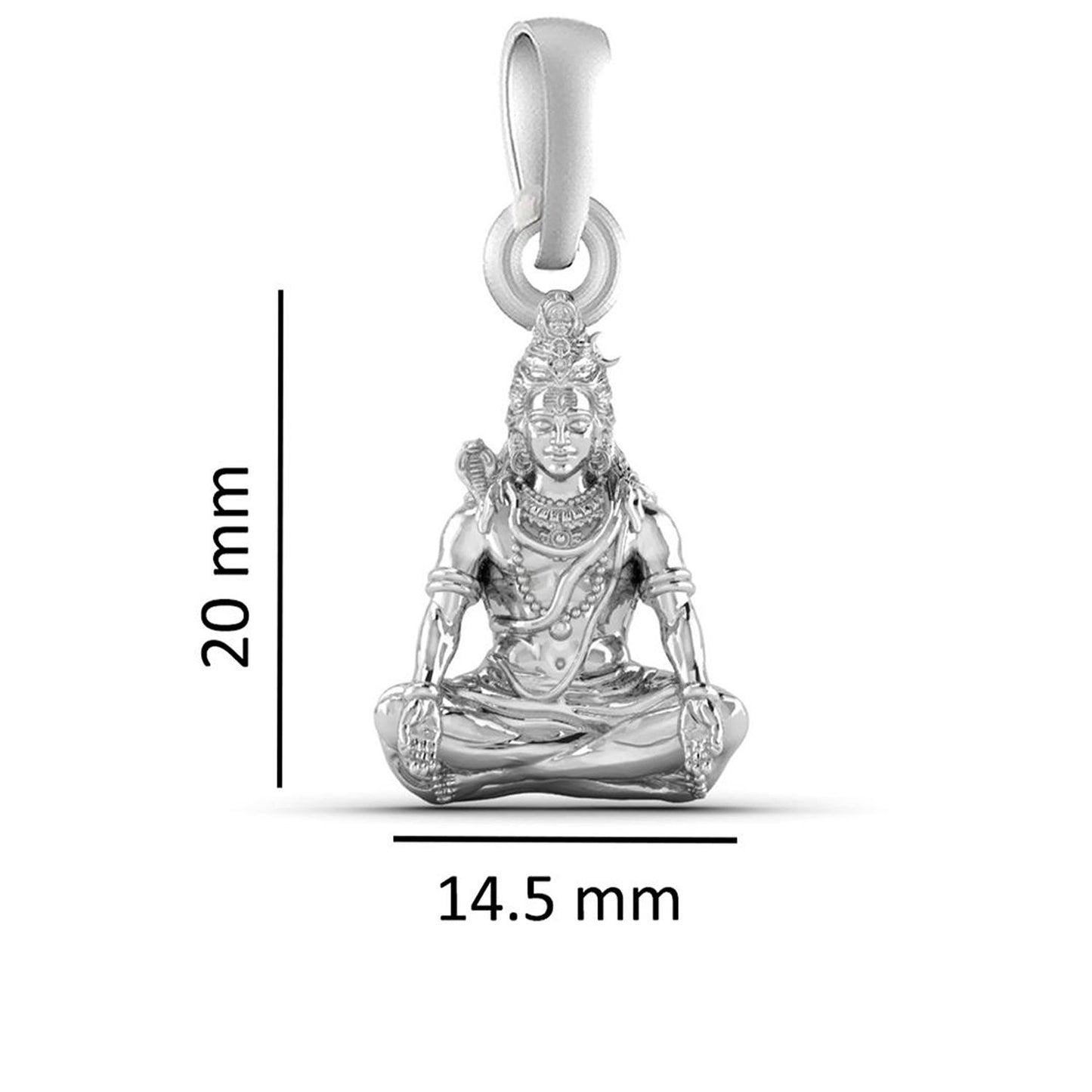 Akshat Sapphire Sterling Silver (92.5% purity) God Shiva Chain Pendant (Pendant with Snake Chain-22 inches) for Men & Women Pure Silver Lord Shiv Chain Locket for Good Health & Wealth