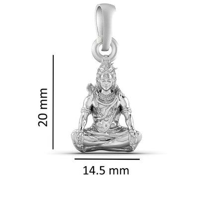 Akshat Sapphire Sterling Silver (92.5% purity) God Shiva Chain Pendant (Pendant with Snake Chain-22 inches) for Men & Women Pure Silver Lord Shiv Chain Locket for Good Health & Wealth