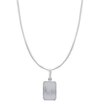 Akshat Sapphire Sterling Silver (92.5% purity) Spiritual OM Chain Pendant (Pendant with Snake Chain-22 inches) for Men & Women Pure Silver Divine OM Chain Locket for Health & Wealth