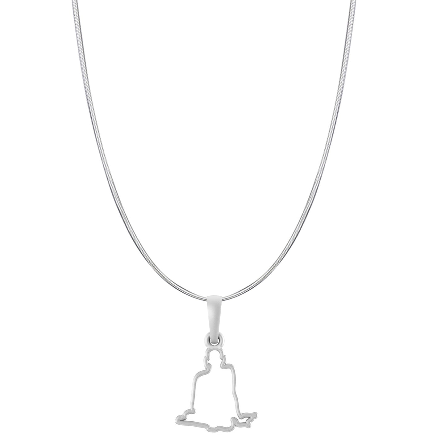 Akshat Sapphire Sterling Silver (92.5% purity) Spiritual Swami Samarth Chain Pendant (Pendant with Snake Chain-22 inches) for Men and women Pure Silver religious Swami of Akkalkot Swami Smarth Chain Locket for Good Luck, Health & Wealth