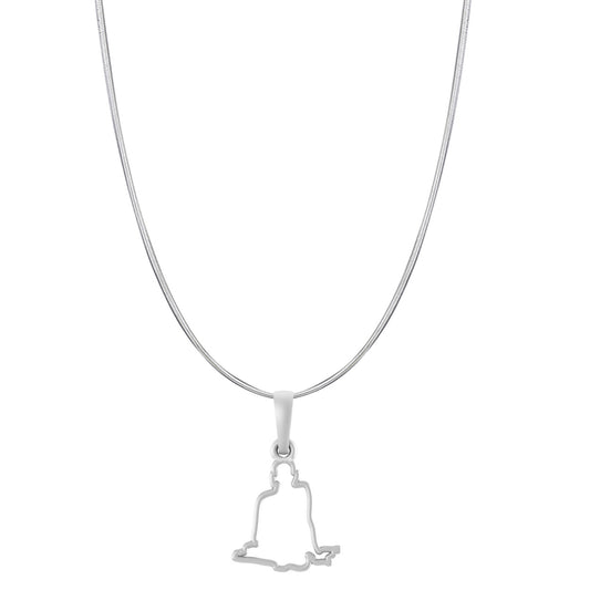 Akshat Sapphire Sterling Silver (92.5% purity) Spiritual Swami Samarth Chain Pendant (Pendant with Snake Chain-22 inches) for Men and women Pure Silver religious Swami of Akkalkot Swami Smarth Chain Locket for Good Luck, Health & Wealth