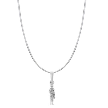 Akshat Sapphire Sterling Silver (92.5% purity) God Swaminarayan Chain Pendant (Pendant with Snake Chain-22 inches) for Men & Women Pure Silver Swaminarayan Chain Locket for Good Health & Wealth