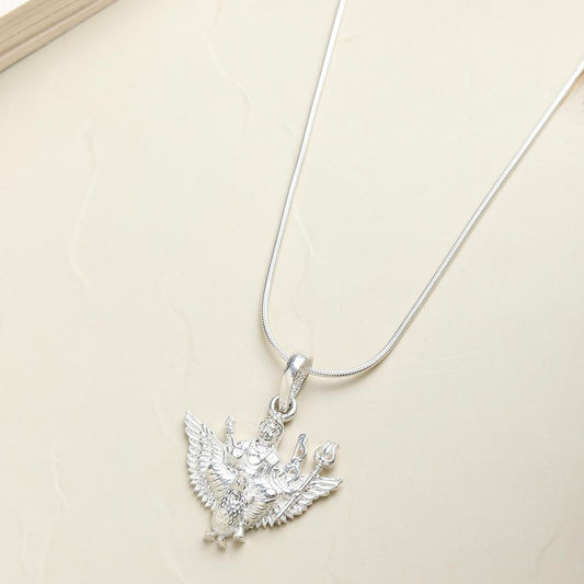 God Shani Dev Pure Silver 92.5% purity Chain pendant by Akshat Sapphire Shani Dev Pendant (Pendant with Snake Chain-22 inches)