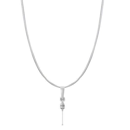 Spiritual Vel Pandel Pure Silver 92.5% purity Chain pendant by Akshat Sapphire Vel Pandel Pendant (Pendant with Snake Chain-22 inches)