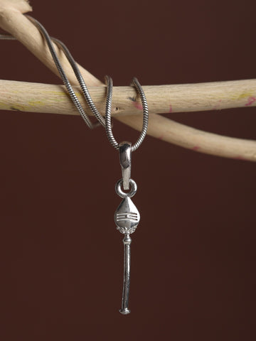 Spiritual Vel Pandel Pure Silver 92.5% purity Chain pendant by Akshat Sapphire Vel Pandel Pendant (Pendant with Snake Chain-22 inches)
