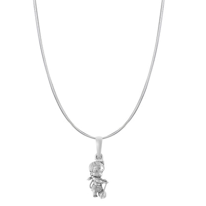 God Hanuman/Bajrang Bali Pure Silver 92.5% purity Chain pendant by (Pendant with Snake Chain-22 inches)