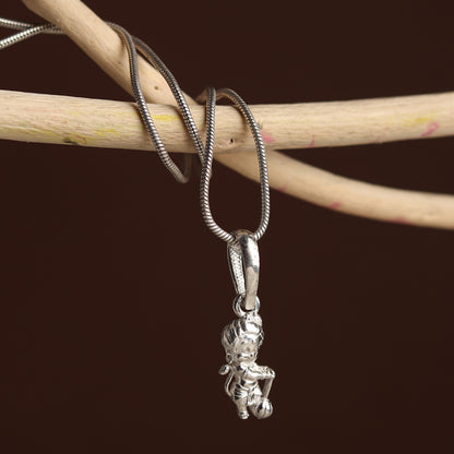 God Hanuman/Bajrang Bali Pure Silver 92.5% purity Chain pendant by (Pendant with Snake Chain-22 inches)